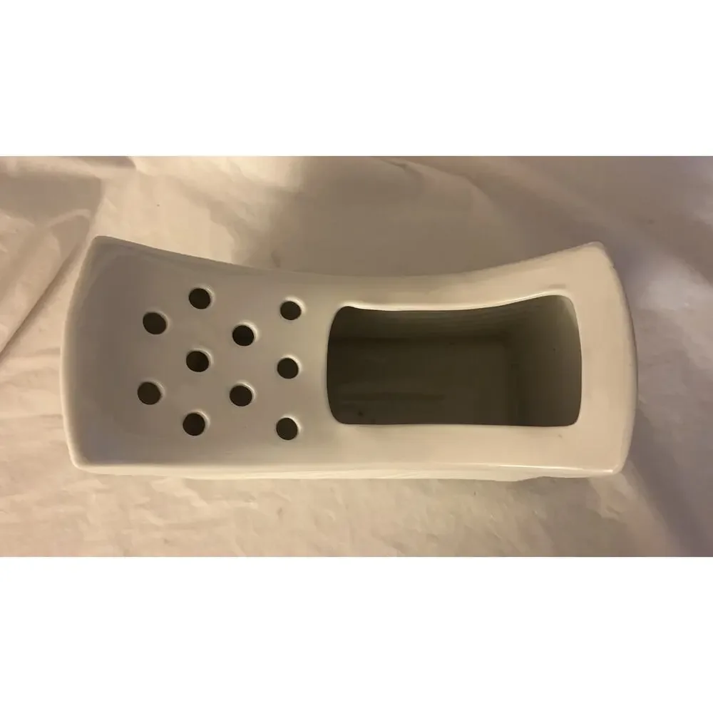 Naaman Artline White Ceramic Flower Vase Pottery Mid Century Vintage